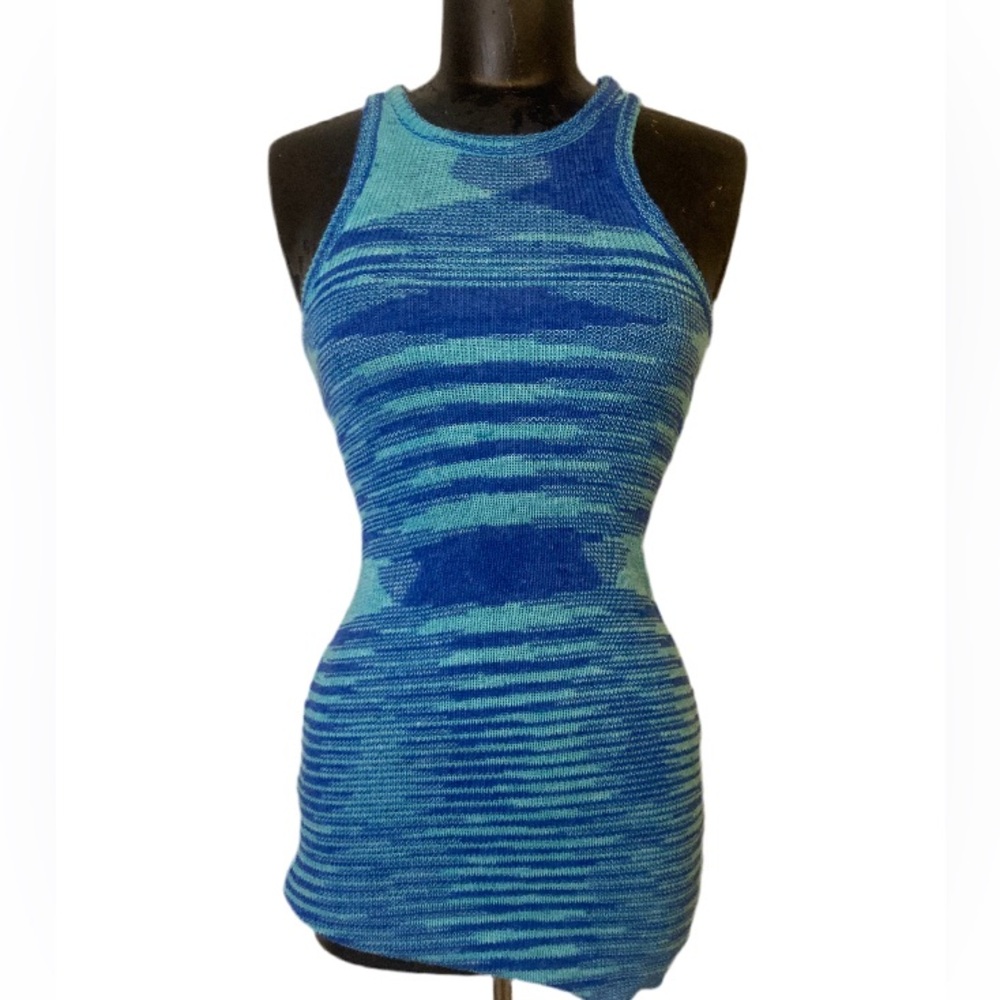 Princess Polly abstract Blue Striped Women's Top